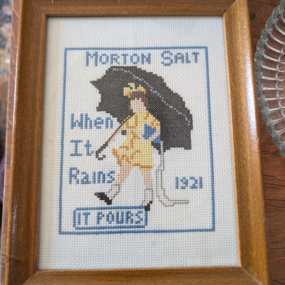 Morton Salt Cross-Stitch Art